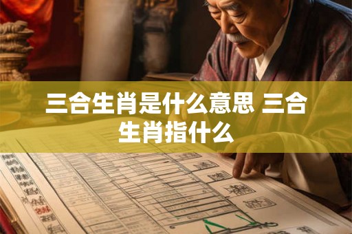 三合生肖是什么意思 三合生肖指什么