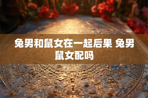 兔男和鼠女在一起后果 兔男鼠女配吗