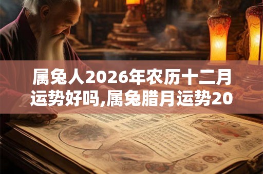 属兔人2026年农历十二月运势好吗,属兔腊月运势2026