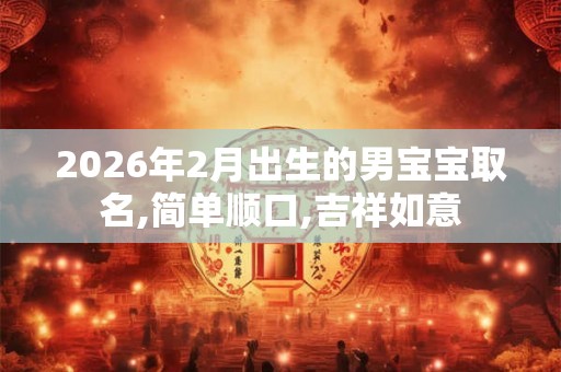 2026年2月出生的男宝宝取名,简单顺口,吉祥如意