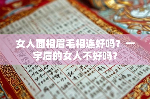 女人面相眉毛相连好吗？一字眉的女人不好吗？
