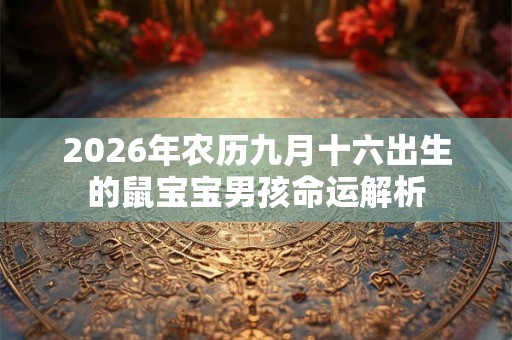 2026年农历九月十六出生的鼠宝宝男孩命运解析