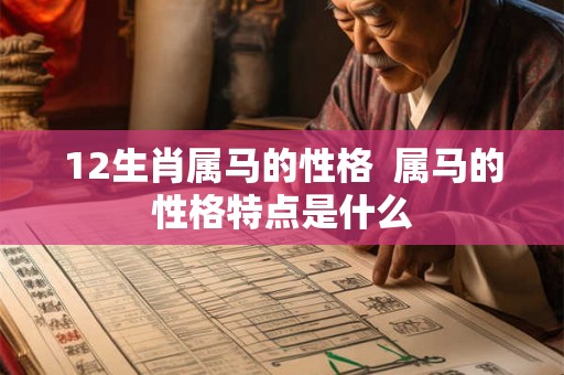 12生肖属马的性格  属马的性格特点是什么