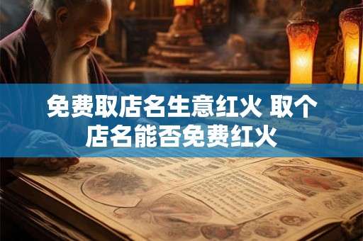 免费取店名生意红火 取个店名能否免费红火 免费取店名生意红火 取个店名能否免费红火