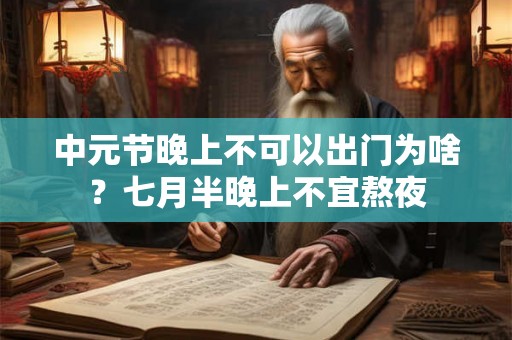 中元节晚上不可以出门为啥？七月半晚上不宜熬夜