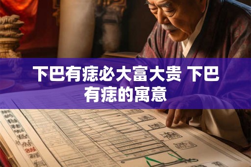 下巴有痣必大富大贵 下巴有痣的寓意