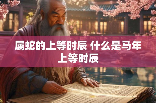 属蛇的上等时辰 什么是马年上等时辰