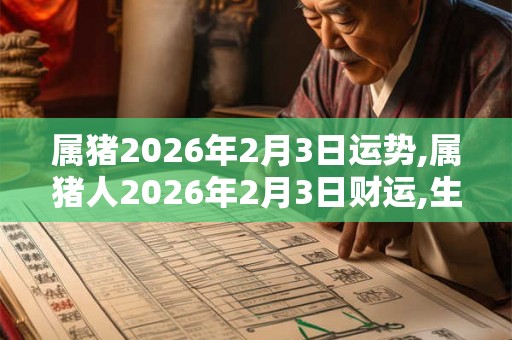 属猪2026年2月3日运势,属猪人2026年2月3日财运,生肖猪2026年2月3日运势
