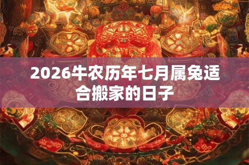 2026牛农历年七月属兔适合搬家的日子