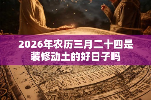 2026年农历三月二十四是装修动土的好日子吗