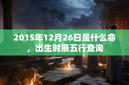2015年12月26日是什么命，出生时辰五行查询