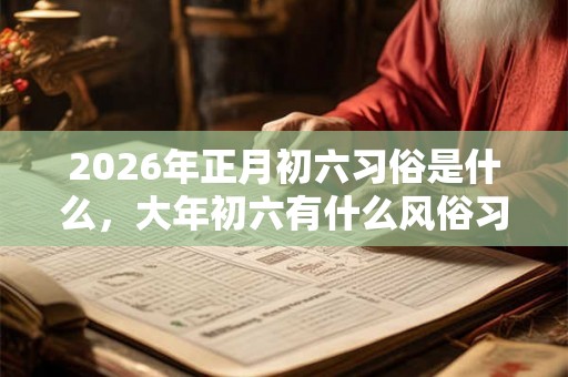 2026年正月初六习俗是什么，大年初六有什么风俗习惯？