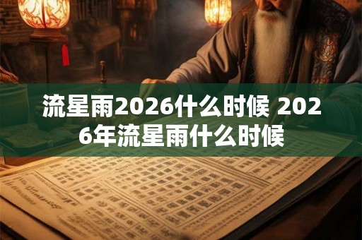 流星雨2026什么时候 2026年流星雨什么时候