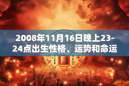 2008年11月16日晚上23-24点出生性格、运势和命运