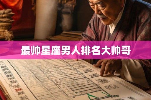 最帅星座男人排名大帅哥