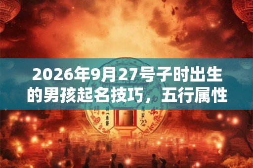 2026年9月27号子时出生的男孩起名技巧，五行属性