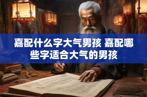 嘉配什么字大气男孩 嘉配哪些字适合大气的男孩