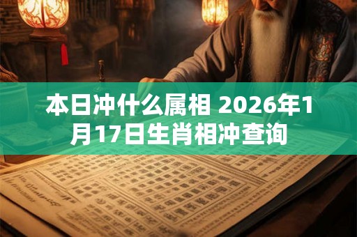 本日冲什么属相 2026年1月17日生肖相冲查询