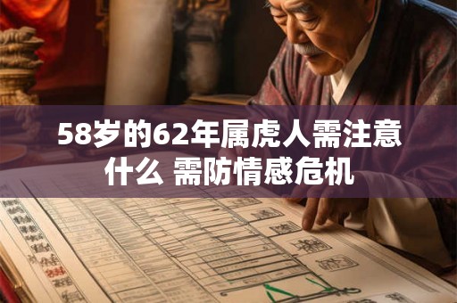 58岁的62年属虎人需注意什么 需防情感危机