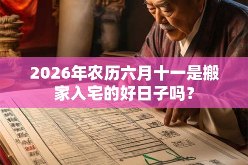 2026年农历六月十一是搬家入宅的好日子吗？