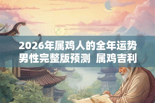 2026年属鸡人的全年运势男性完整版预测  属鸡吉利方位在哪
