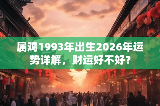 属鸡1993年出生2026年运势详解，财运好不好？