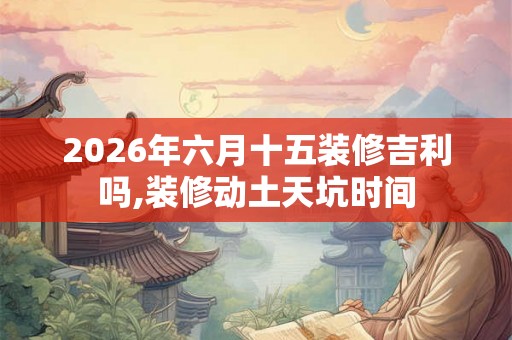 2026年六月十五装修吉利吗,装修动土天坑时间 2026年六月十五装修吉利吗,装修动土天坑时间
