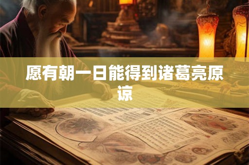 愿有朝一日能得到诸葛亮原谅