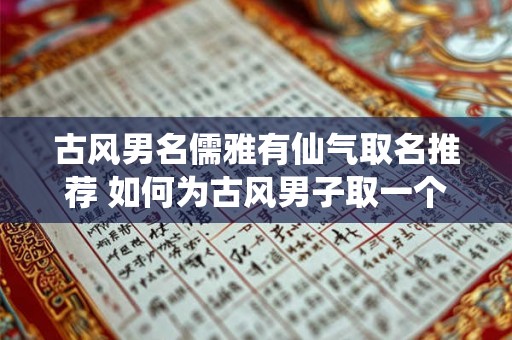 古风男名儒雅有仙气取名推荐 如何为古风男子取一个儒雅有仙气的名字