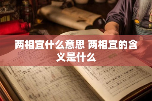 两相宜什么意思 两相宜的含义是什么