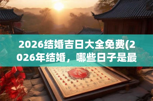 2026结婚吉日大全免费(2026年结婚，哪些日子是最吉利的？)