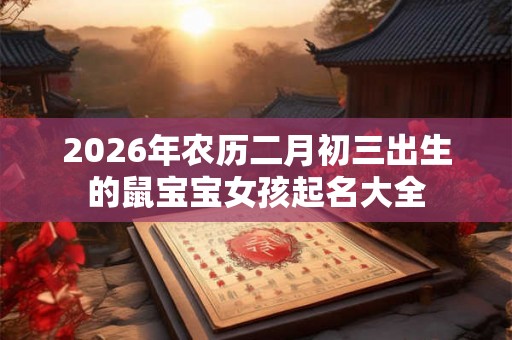 2026年农历二月初三出生的鼠宝宝女孩起名大全