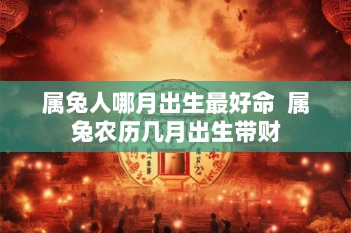 属兔人哪月出生最好命  属兔农历几月出生带财