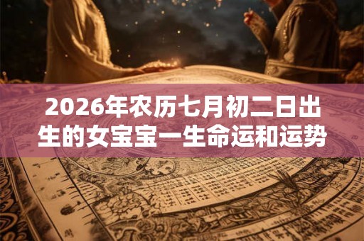 2026年农历七月初二日出生的女宝宝一生命运和运势详解