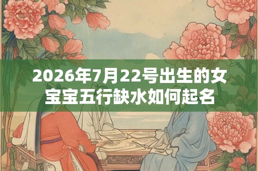 2026年7月22号出生的女宝宝五行缺水如何起名