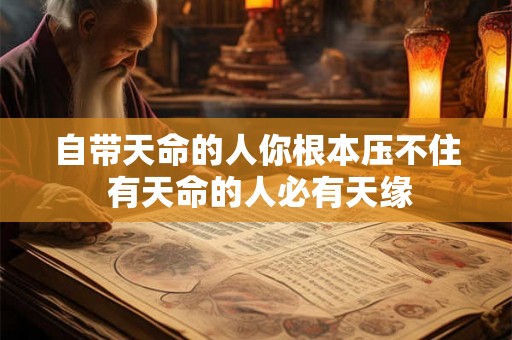 自带天命的人你根本压不住 有天命的人必有天缘