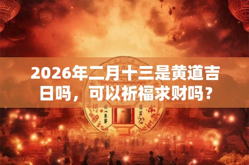2026年二月十三是黄道吉日吗，可以祈福求财吗？