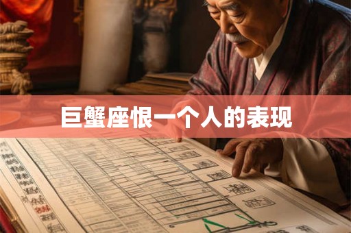 巨蟹座恨一个人的表现