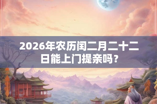 2026年农历闰二月二十二日能上门提亲吗？