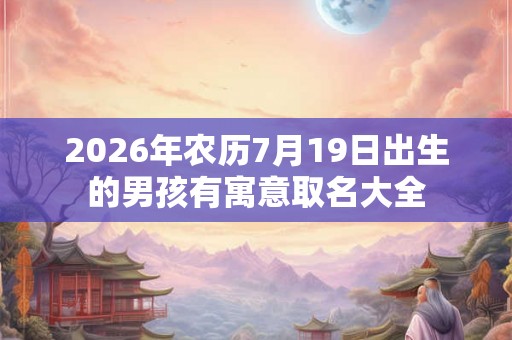 2026年农历7月19日出生的男孩有寓意取名大全