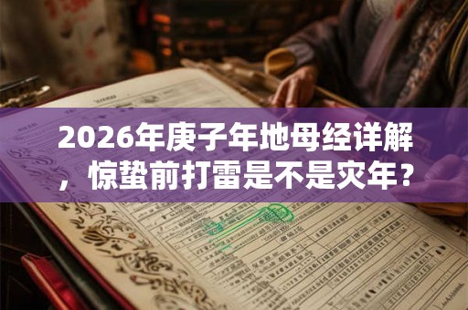 2026年庚子年地母经详解，惊蛰前打雷是不是灾年？
