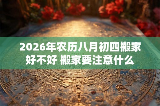 2026年农历八月初四搬家好不好 搬家要注意什么