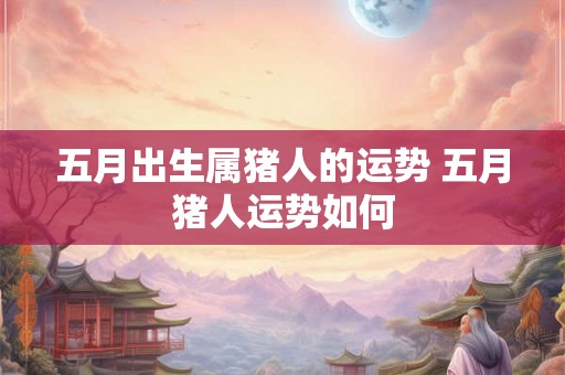 五月出生属猪人的运势 五月猪人运势如何