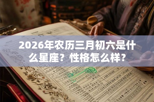 2026年农历三月初六是什么星座？性格怎么样？