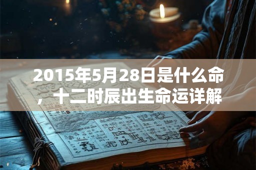 2015年5月28日是什么命，十二时辰出生命运详解