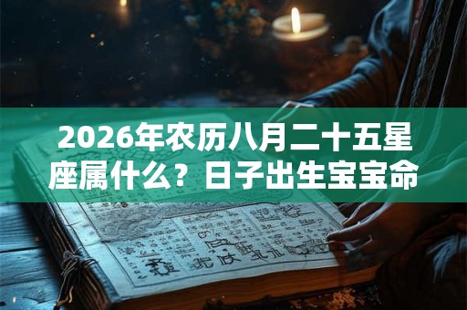 2026年农历八月二十五星座属什么？日子出生宝宝命运？