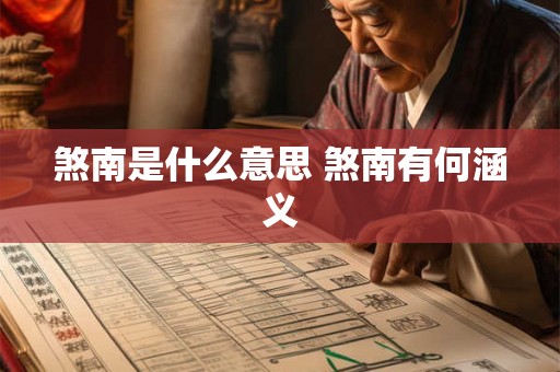 煞南是什么意思 煞南有何涵义