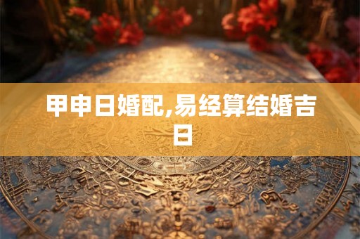 甲申日婚配,易经算结婚吉日