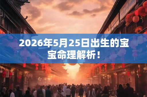2026年5月25日出生的宝宝命理解析! 2026年5月25日出生的宝宝命理解析!
