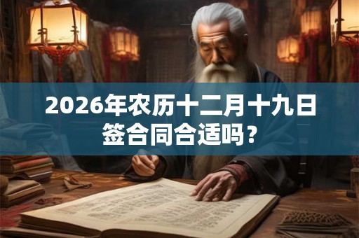 2026年农历十二月十九日签合同合适吗？